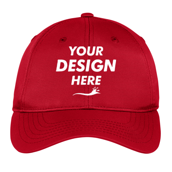 Sport Tek Dry Zone ® Nylon Cap, True Red, Hat (Front) view, Mockup