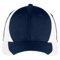 Sport Tek Dry Zone ® Nylon Colorblock Cap, True Navy / White, Front view
