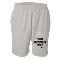 Sport Tek Jersey Knit Short with Pockets, Heather Grey, Front view, Mockup