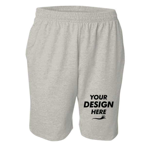 Sport Tek Jersey Knit Short with Pockets, Heather Grey, Front view, Mockup