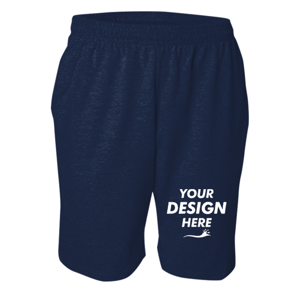 Sport Tek Jersey Knit Short with Pockets, True Navy, Front view, Mockup
