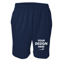 Sport Tek Jersey Knit Short with Pockets, True Navy, Front view, Mockup