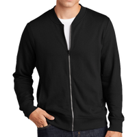 Sport Tek Lightweight French Terry Bomber, Black, Front view