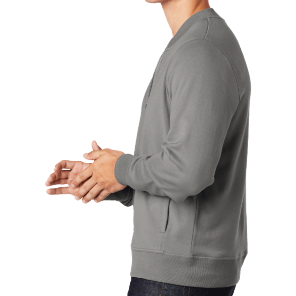 Sport Tek Lightweight French Terry Bomber, Grey Concrete, Left Sleeve view