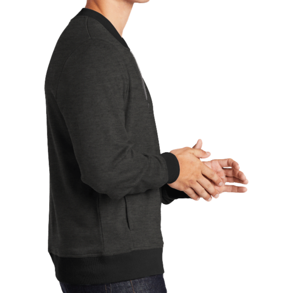 Sport Tek Lightweight French Terry Bomber, Heather Black, Right Sleeve view