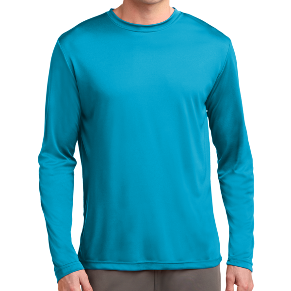 Sport Tek Long Sleeve PosiCharge ® Competitor Tee, Atomic Blue, Front view