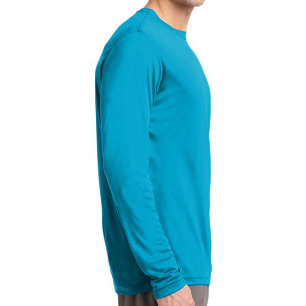Sport Tek Long Sleeve PosiCharge ® Competitor Tee, Atomic Blue, Right Sleeve view