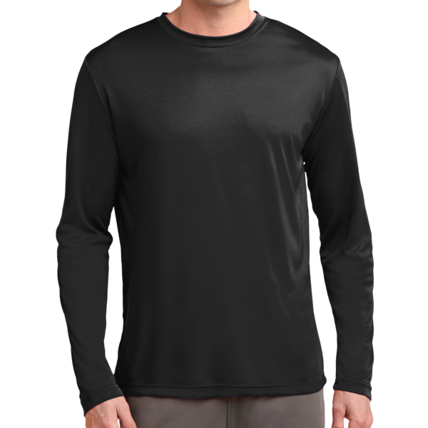 Sport Tek Long Sleeve PosiCharge ® Competitor Tee, Black, Front view