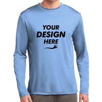 Sport Tek Long Sleeve PosiCharge ® Competitor Tee, Carolina Blue, Front view, Mockup