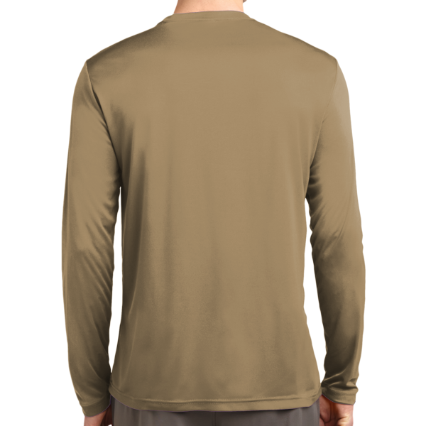 Sport Tek Long Sleeve PosiCharge ® Competitor Tee, Coyote Brown, Back view