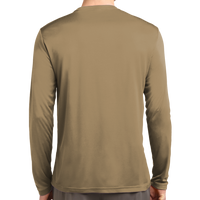 Sport Tek Long Sleeve PosiCharge ® Competitor Tee, Coyote Brown, Back view