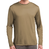 Sport Tek Long Sleeve PosiCharge ® Competitor Tee, Coyote Brown, Front view