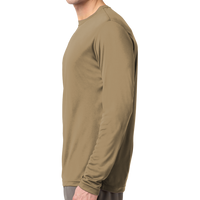 Sport Tek Long Sleeve PosiCharge ® Competitor Tee, Coyote Brown, Left Sleeve view