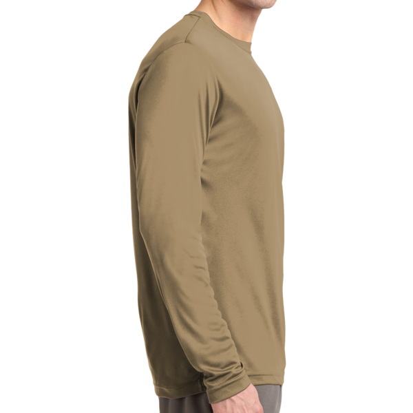 Sport Tek Long Sleeve PosiCharge ® Competitor Tee, Coyote Brown, Right Sleeve view