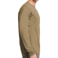 Sport Tek Long Sleeve PosiCharge ® Competitor Tee, Coyote Brown, Right Sleeve view