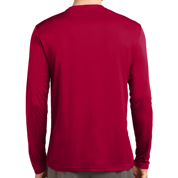 Sport Tek Long Sleeve PosiCharge ® Competitor Tee, Deep Red, Back view