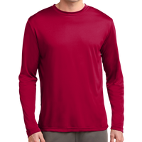 Sport Tek Long Sleeve PosiCharge ® Competitor Tee, Deep Red, Front view