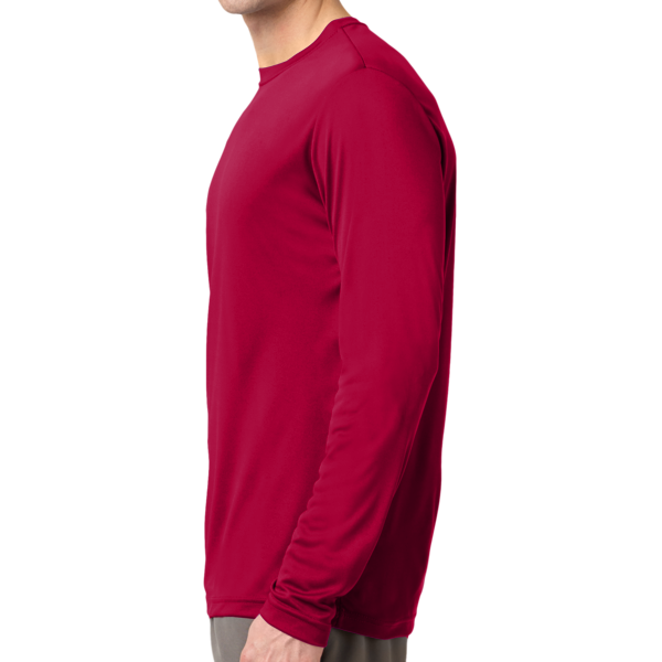 Sport Tek Long Sleeve PosiCharge ® Competitor Tee, Deep Red, Left Sleeve view