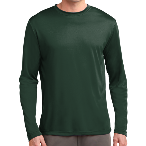 Sport Tek Long Sleeve PosiCharge ® Competitor Tee, Forest Green, Front view