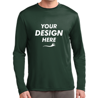 Sport Tek Long Sleeve PosiCharge ® Competitor Tee, Forest Green, Front view, Mockup