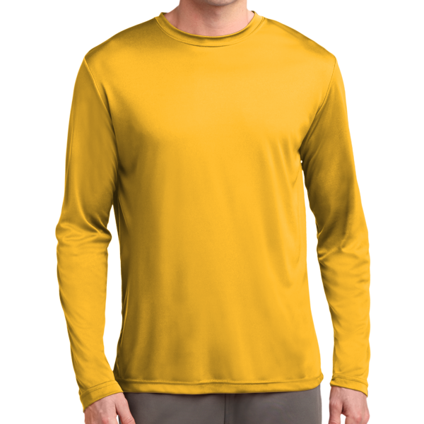 Sport Tek Long Sleeve PosiCharge ® Competitor Tee, Gold, Front view