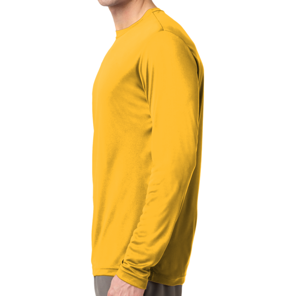 Sport Tek Long Sleeve PosiCharge ® Competitor Tee, Gold, Left Sleeve view