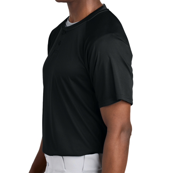 Sport Tek PosiCharge ® Competitor 2 Button Henley, Black, Left Sleeve view