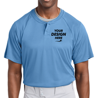 Sport Tek PosiCharge ® Competitor 2 Button Henley, Carolina Blue, Front view, Mockup