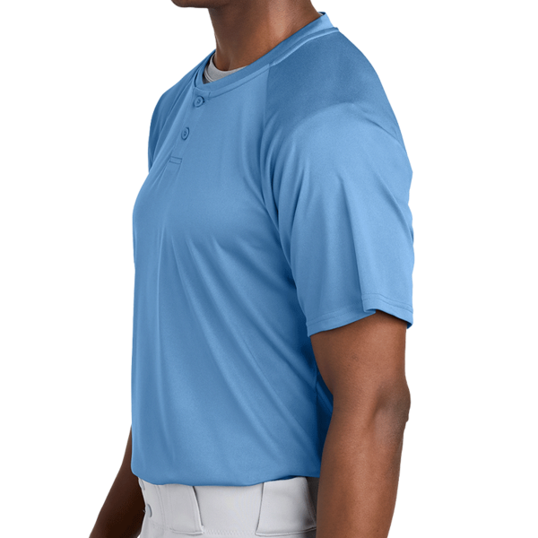 Sport Tek PosiCharge ® Competitor 2 Button Henley, Carolina Blue, Left Sleeve view
