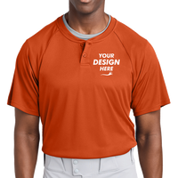 Sport Tek PosiCharge ® Competitor 2 Button Henley, Deep Orange, Front view, Mockup