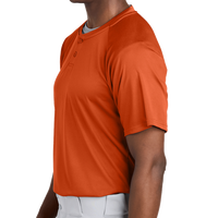 Sport Tek PosiCharge ® Competitor 2 Button Henley, Deep Orange, Left Sleeve view