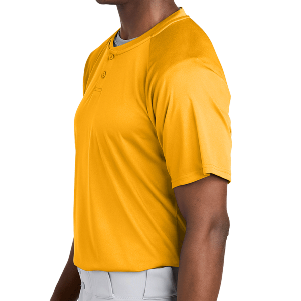 Sport Tek PosiCharge ® Competitor 2 Button Henley, Gold, Left Sleeve view