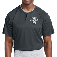 Sport Tek PosiCharge ® Competitor 2 Button Henley, Iron Grey, Front view, Mockup