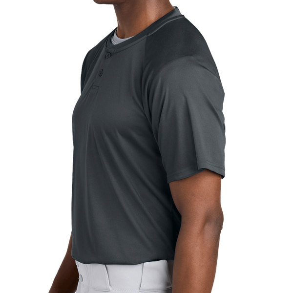 Sport Tek PosiCharge ® Competitor 2 Button Henley, Iron Grey, Left Sleeve view