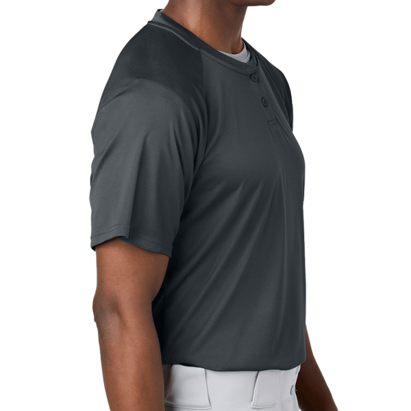 Sport Tek PosiCharge ® Competitor 2 Button Henley, Iron Grey, Right Sleeve view