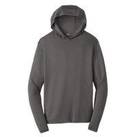 Sport Tek PosiCharge ® Competitor Hooded Pullover, Iron Grey, Front view