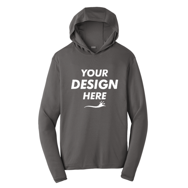 Sport Tek PosiCharge ® Competitor Hooded Pullover, Iron Grey, Front view, Mockup