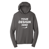 Sport Tek PosiCharge ® Competitor Hooded Pullover, Iron Grey, Front view, Mockup