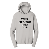 Sport Tek PosiCharge ® Competitor Hooded Pullover, Silver, Front view, Mockup