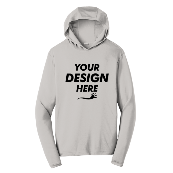 Sport Tek PosiCharge ® Competitor Hooded Pullover, Silver, Front view, Mockup
