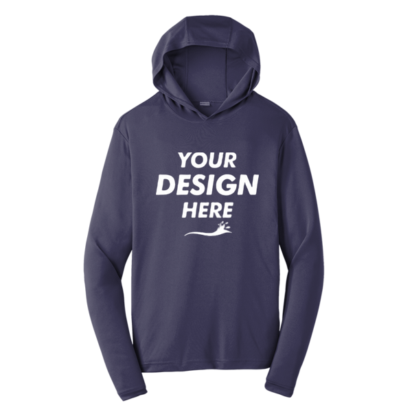 Sport Tek PosiCharge ® Competitor Hooded Pullover, True Navy, Front view, Mockup