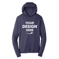 Sport Tek PosiCharge ® Competitor Hooded Pullover, True Navy, Front view, Mockup