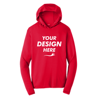 Sport Tek PosiCharge ® Competitor Hooded Pullover, True Red, Front view, Mockup
