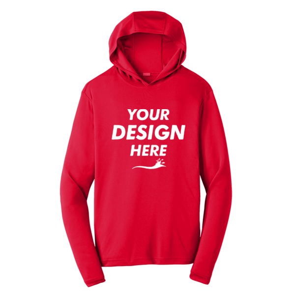Sport Tek PosiCharge ® Competitor Hooded Pullover, True Red, Front view, Mockup