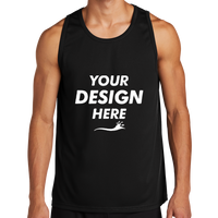 Sport Tek PosiCharge ® Competitor Tank, Black, Front view, Mockup