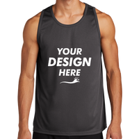 Sport Tek PosiCharge ® Competitor Tank, Iron Grey, Front view, Mockup