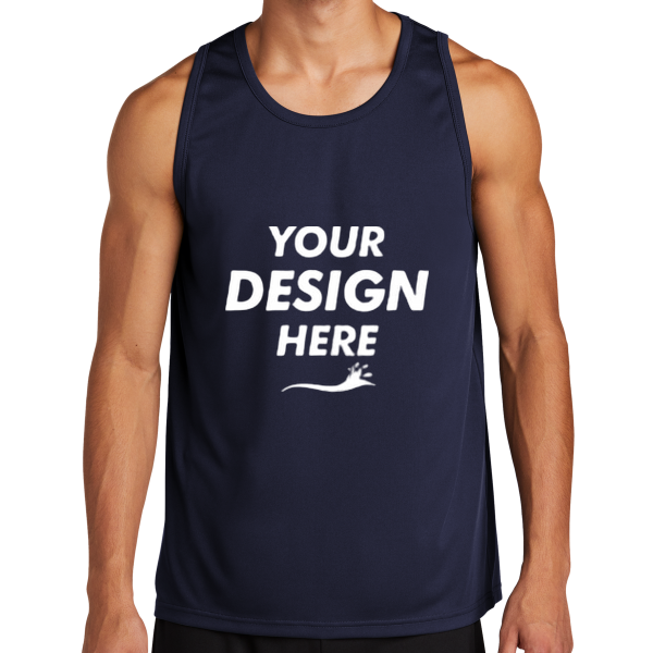 Sport Tek PosiCharge ® Competitor Tank, True Navy, Front view, Mockup