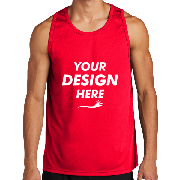 Sport Tek PosiCharge ® Competitor Tank, True Red, Front view, Mockup