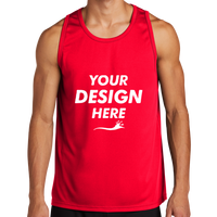 Sport Tek PosiCharge ® Competitor Tank, True Red, Front view, Mockup