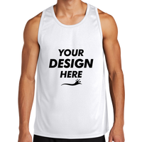 Sport Tek PosiCharge ® Competitor Tank, White, Front view, Mockup